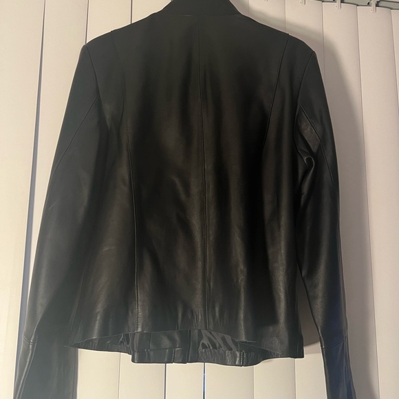 XL ALFANI Black Leather Coat - Picture 5 of 7
